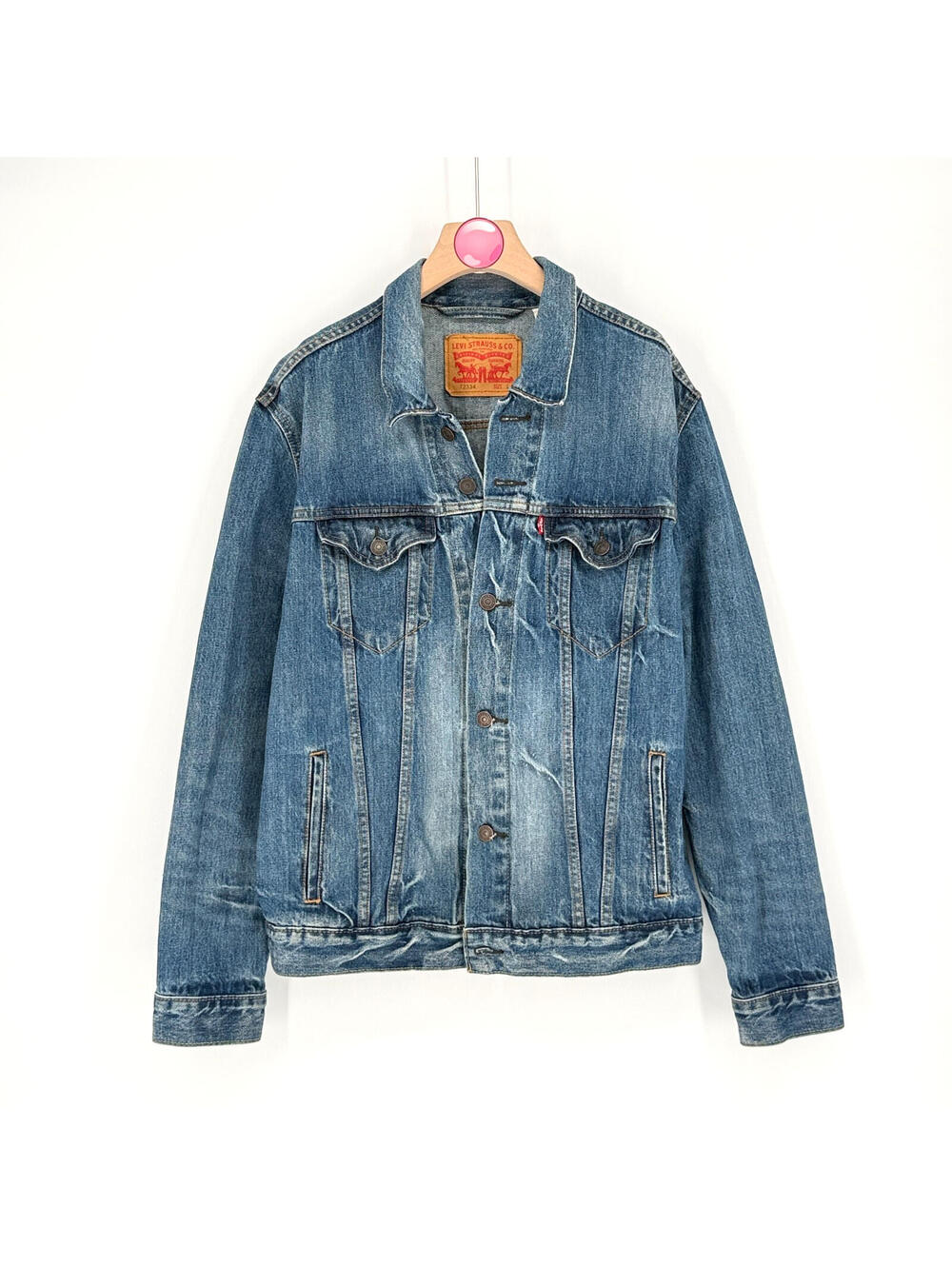 Levi's Mens 72334 Blue Denim Med Wash Classic Trucker Jean Jacket Size Medium L